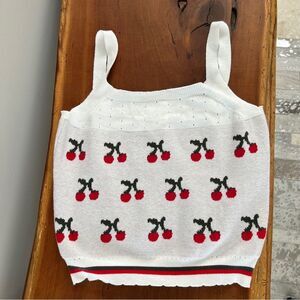 Listicle cherry top tank sweater medium nwt